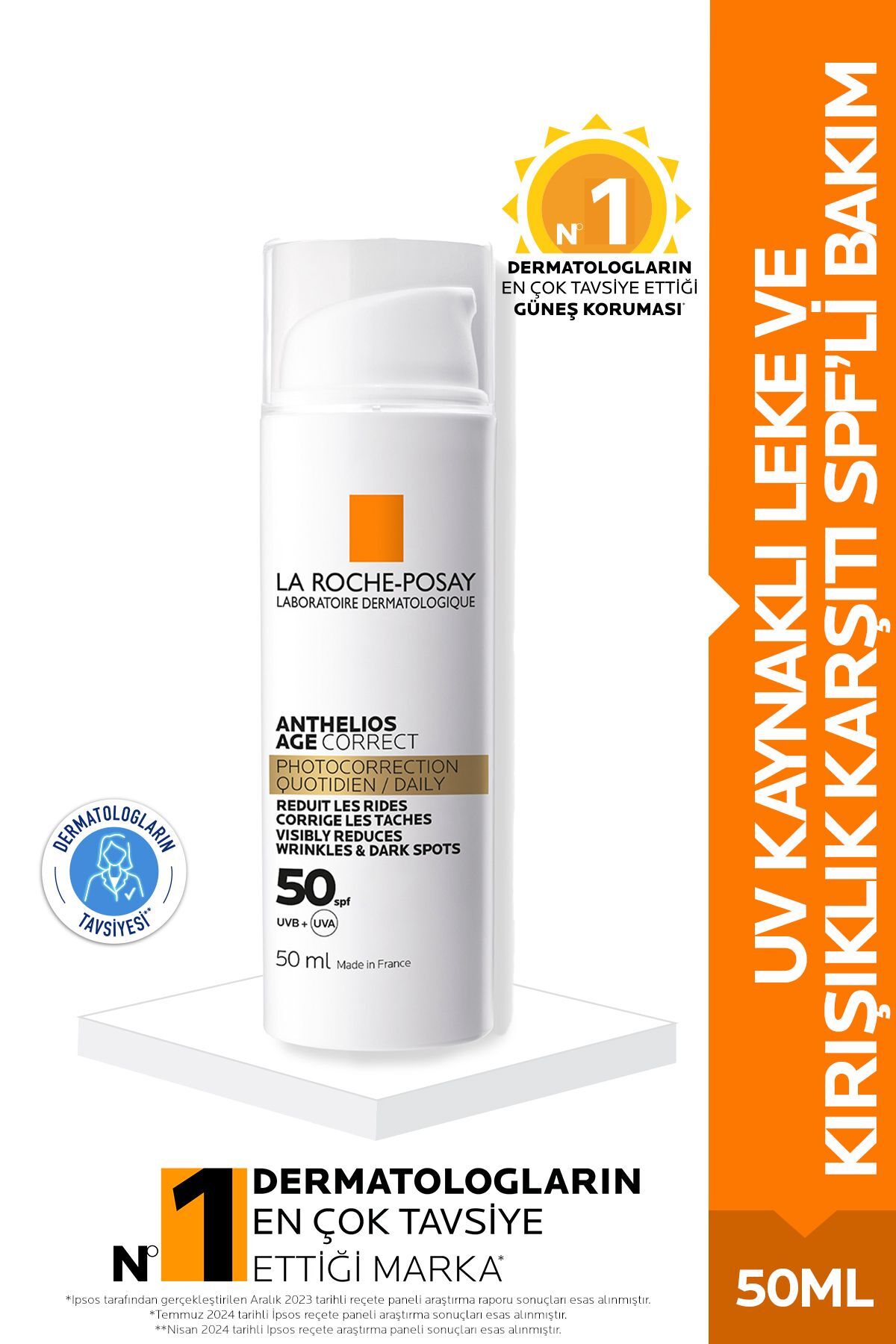 Anthelios Age Correct SPF50+ Uv Kaynaklı Leke ve Kırışıklık Karşıtı-50ml