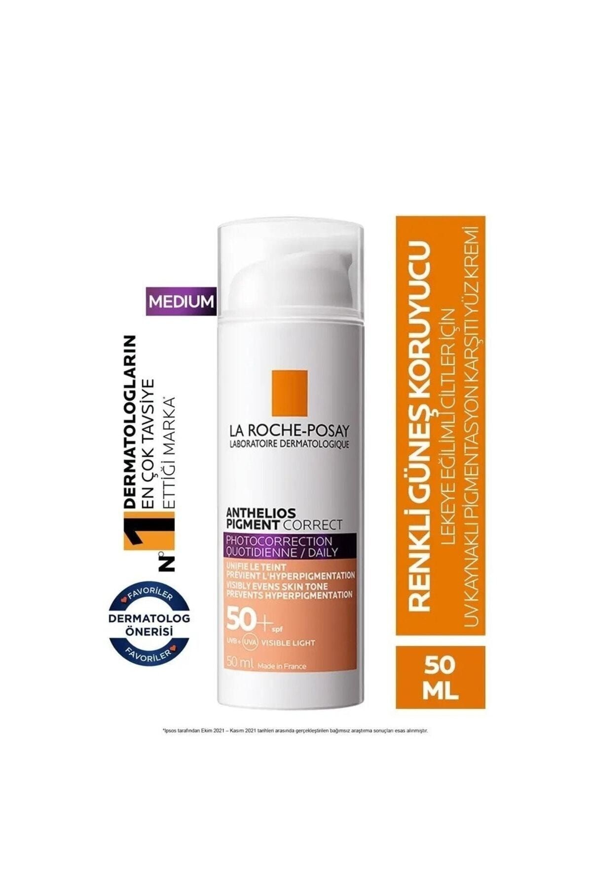 Leke Karşıtı,cilt Tonu Eşitleyici Anthelios Pigment Correct Spf 50+ Güneş Koruyucu Medium Krem 50/ml