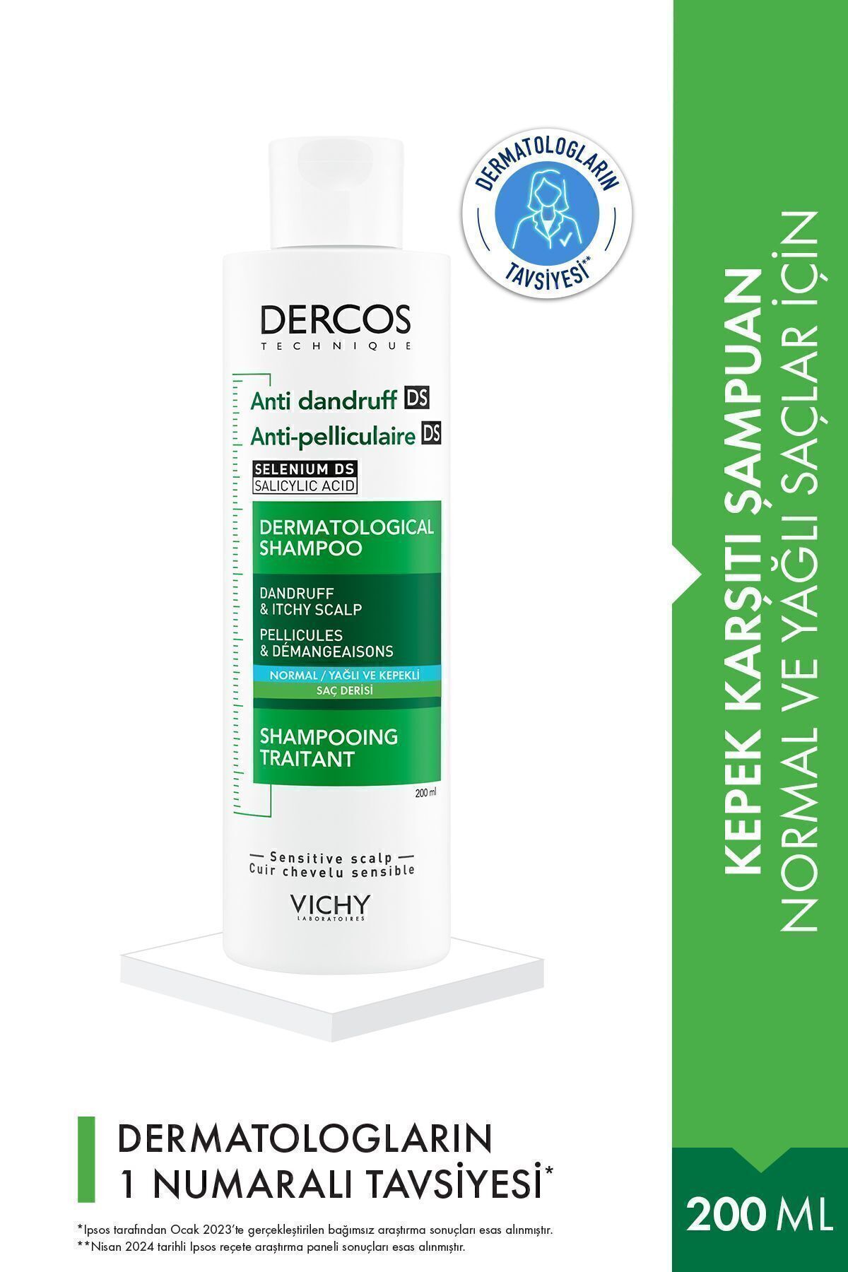 Dercos Normal/yağlı Saçlar Için Kepek Karşıtı Saç Bakım Şampuanı 200 ml