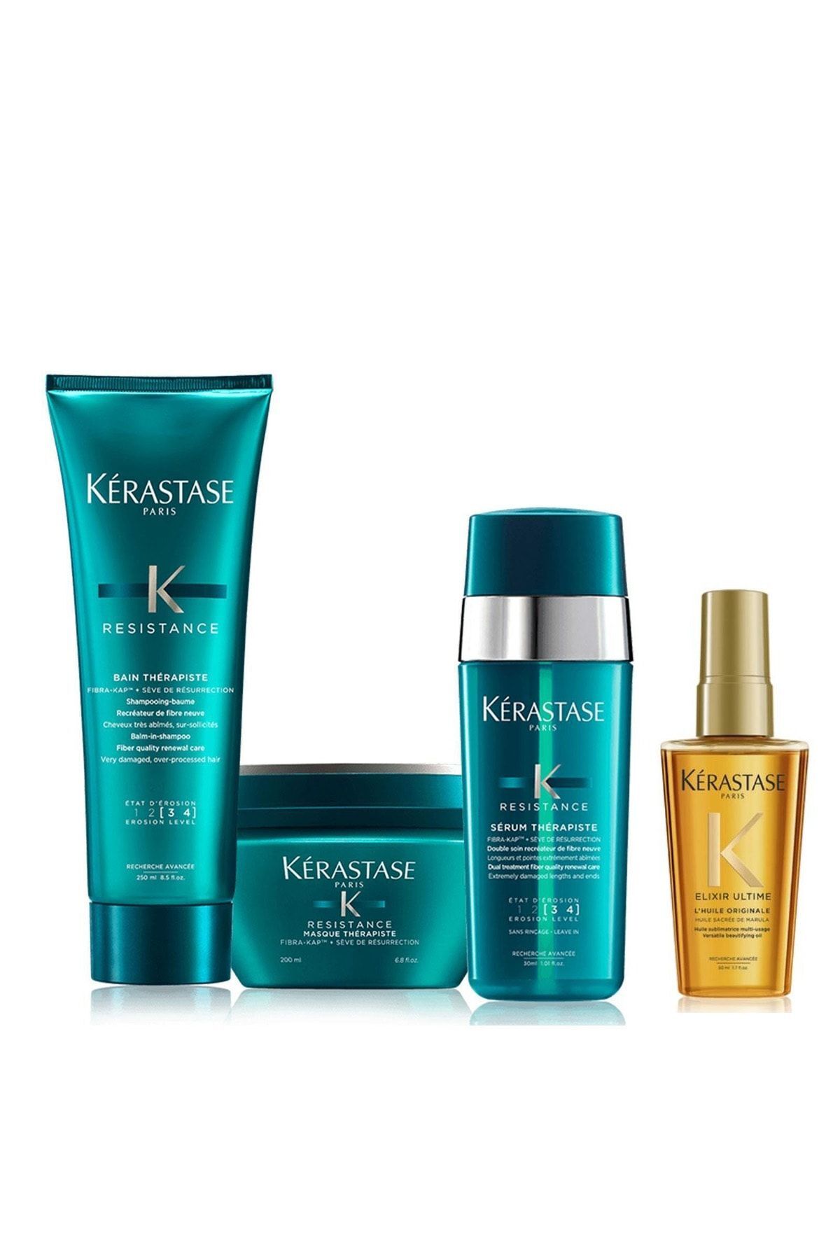 Aşırı Yıpranmış Saçlar Için Şampuan 250 Ml + Maske 200 Ml + Serum 30 Ml + Elixir Yağ 50 Ml