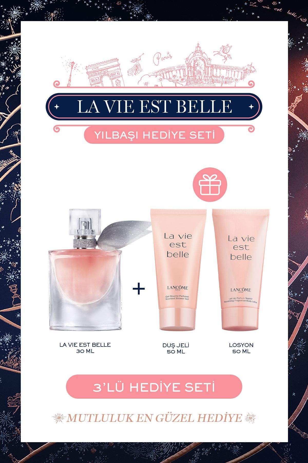 La Vie Est Belle Edp 30ml Parfüm Duş Jeli Losyon Yılbaşı Seti 3614274330243