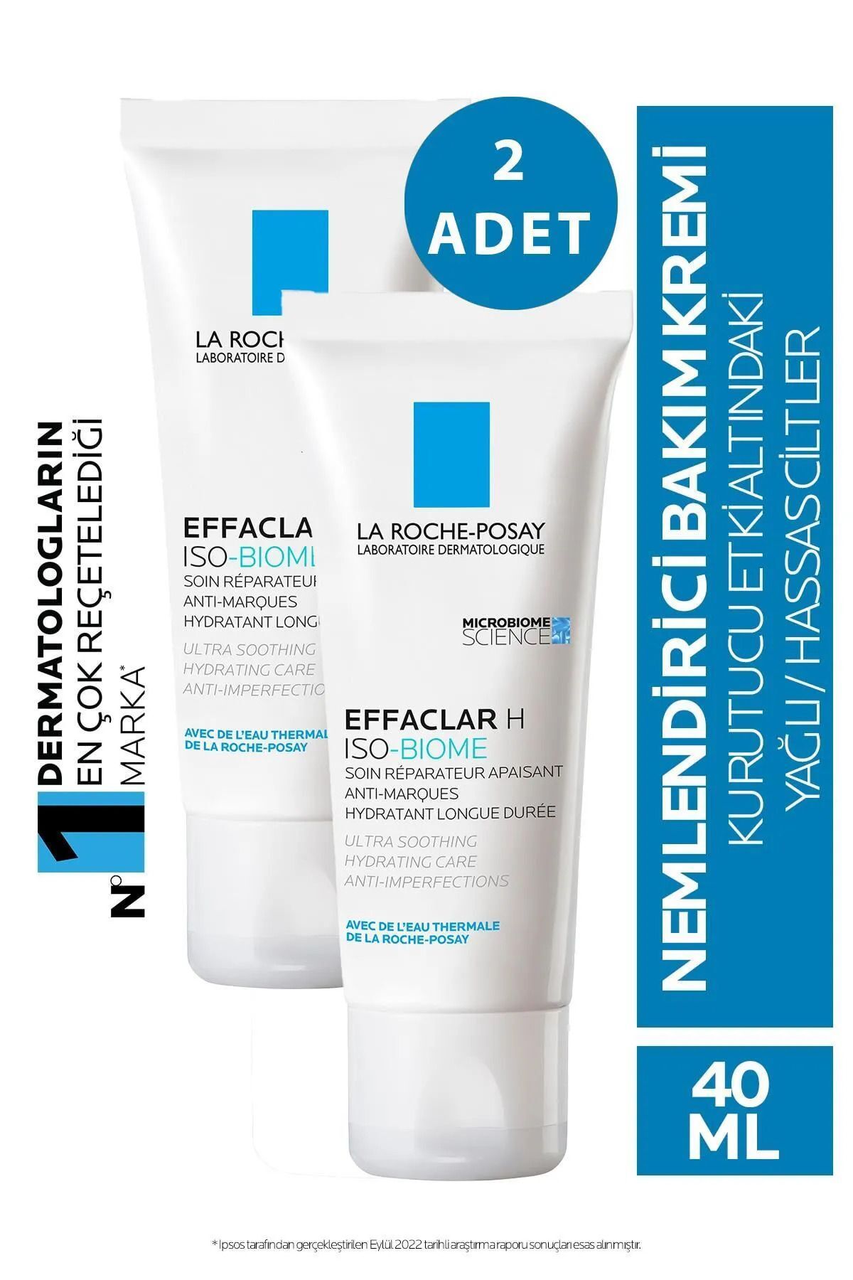 Effaclar H Iso-Biome Nemlendirici Bakım Kremi 40 ml X 2