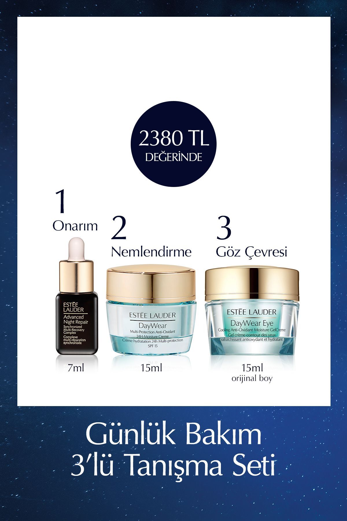 Cilt Bakım Seti - Advanced Night Repair Serum 7ml+daywear Nemlendirici 15ml+göz Kremi 15ml