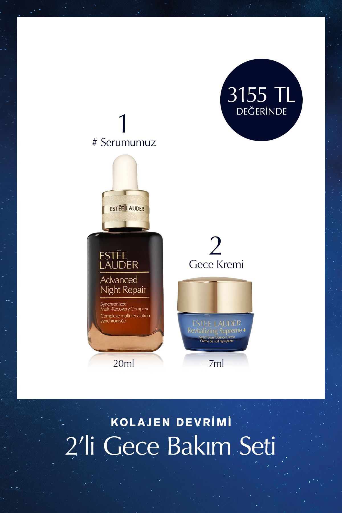 Kolajen Devrimi 2'li Gece Bakım Seti - Serum 20ml Bounce Creme 7ml