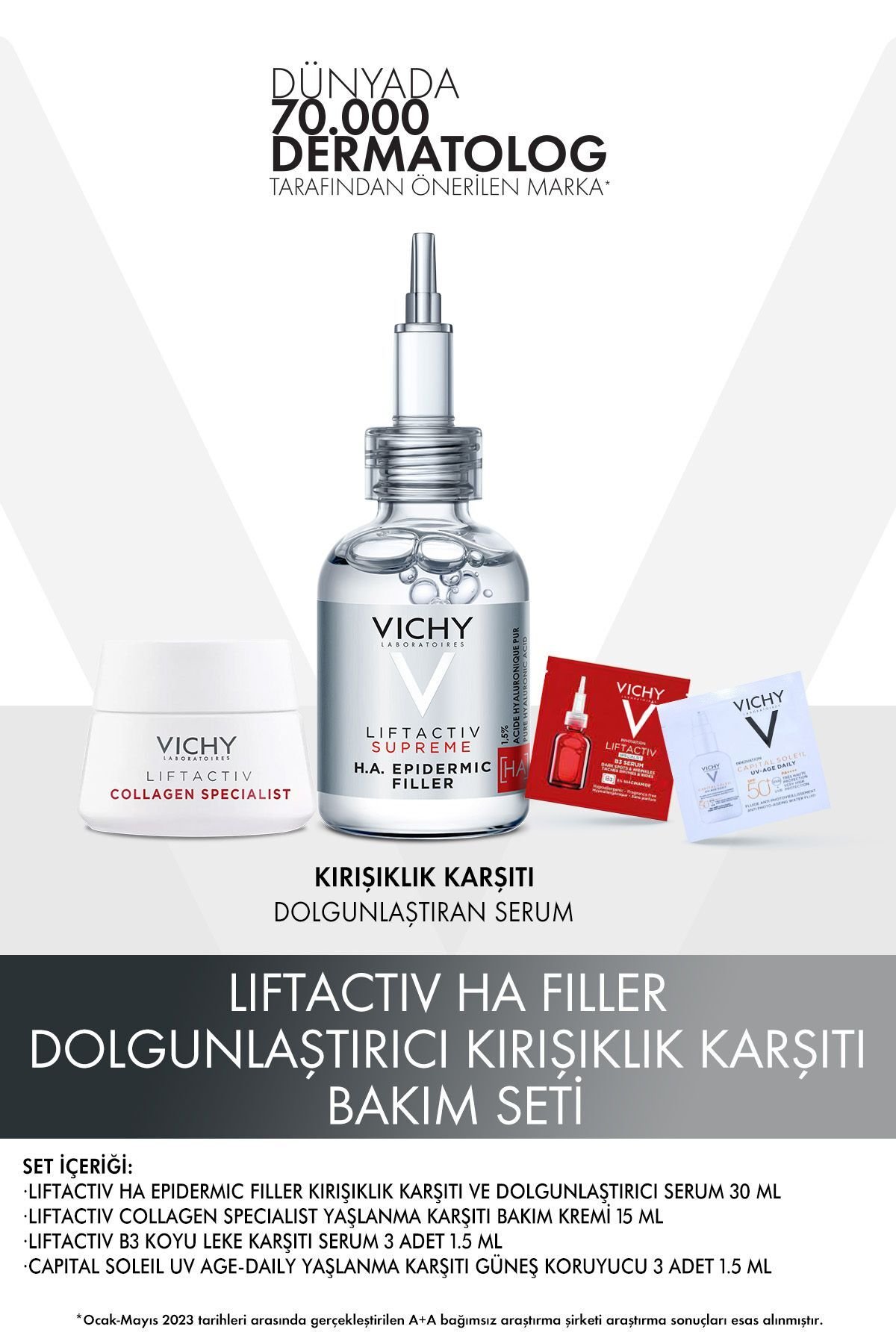 Cilt Bakım Seti: Liftactiv Dolgunlaştırıcı Serum, Yaşlanma Karşıtı Krem, Leke Karşıtı Serum