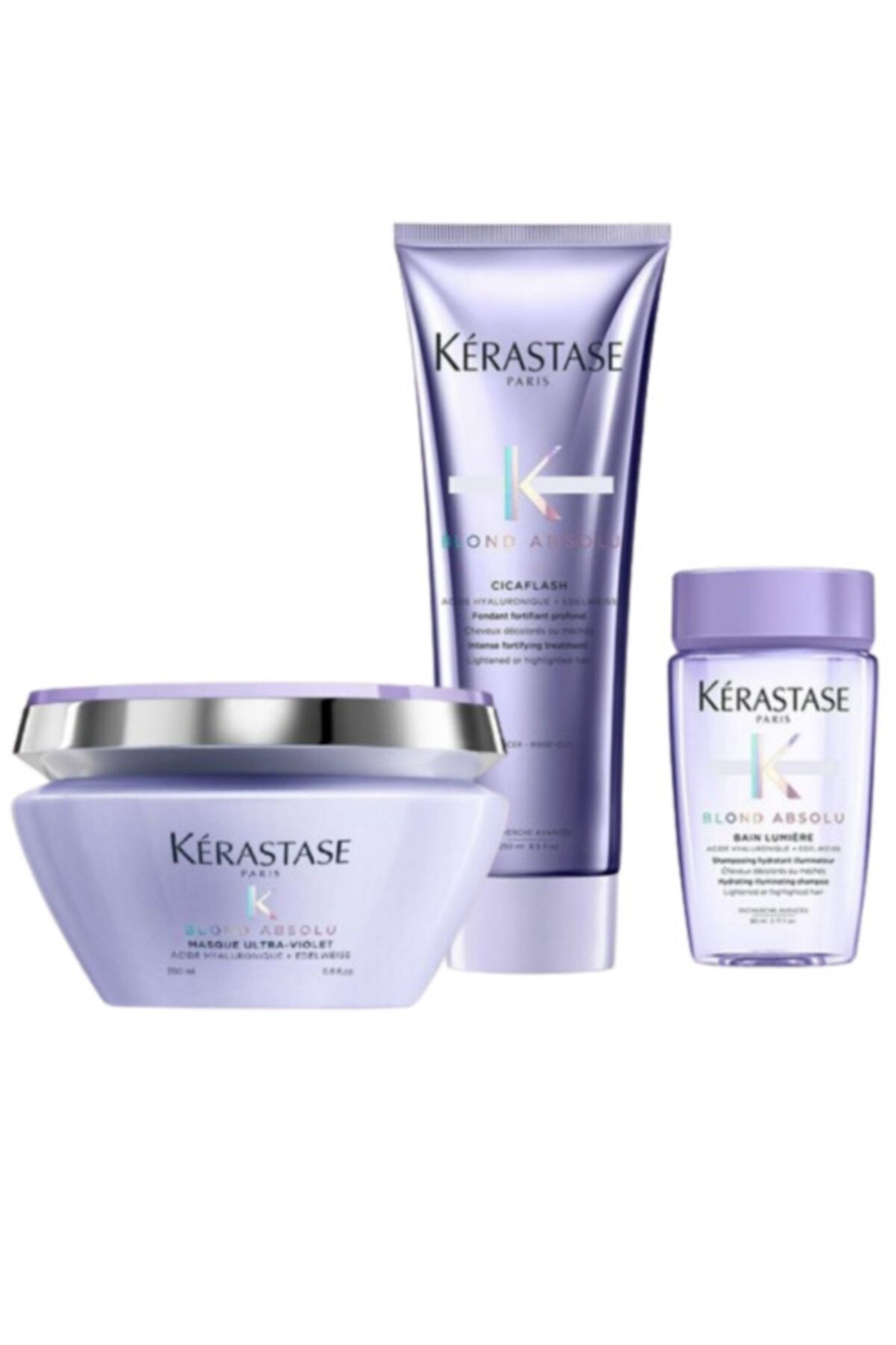 Blond Absolu Ultra Violet Maske 200 ml Blond Absolu Cicaflash 250 Ml ve Bain Lumiere Şampuan 80 ml