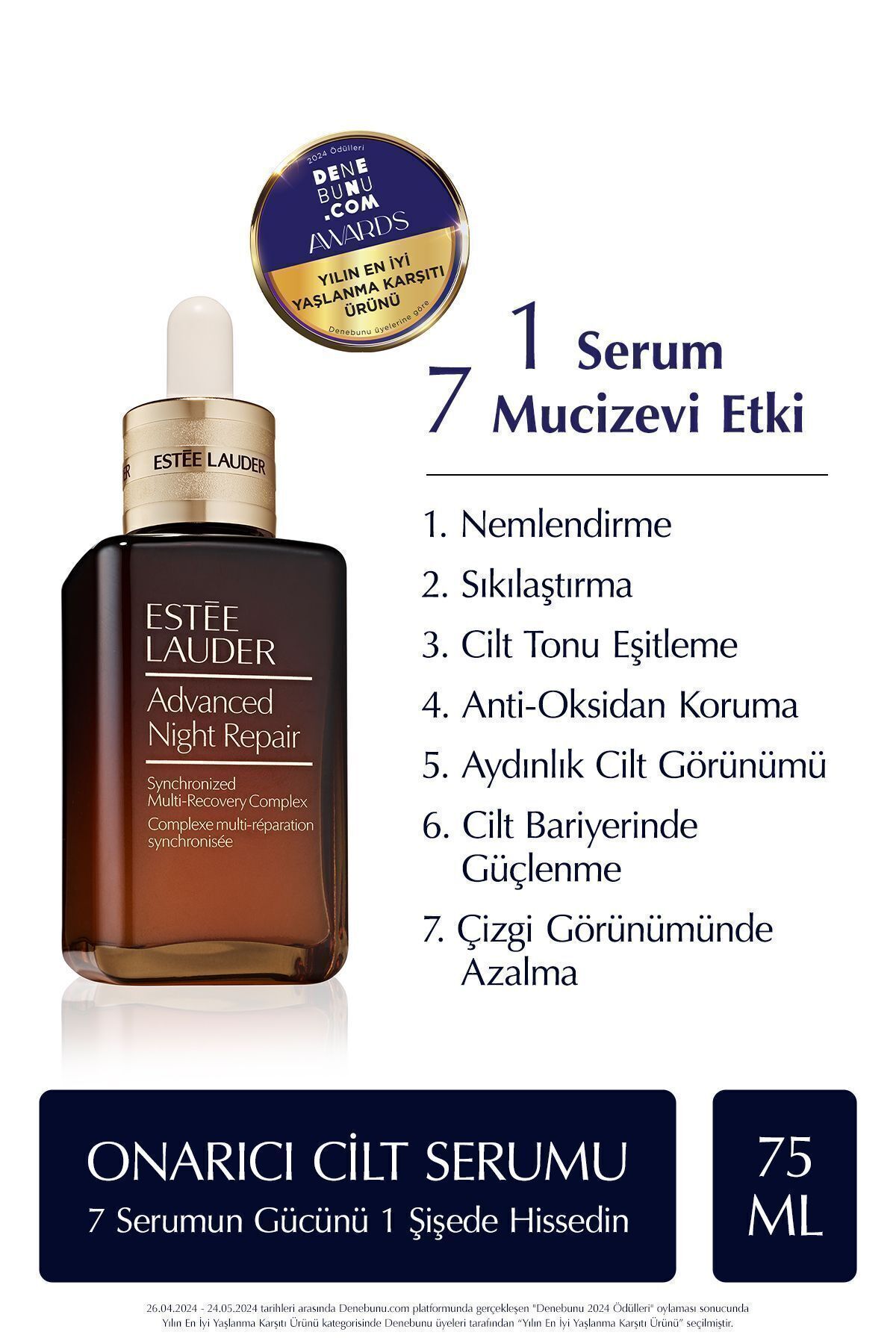 Yaşlanma Karşıtı Serum - Advanced Night Repair Onarıcı Gece Serumu - 75 ml