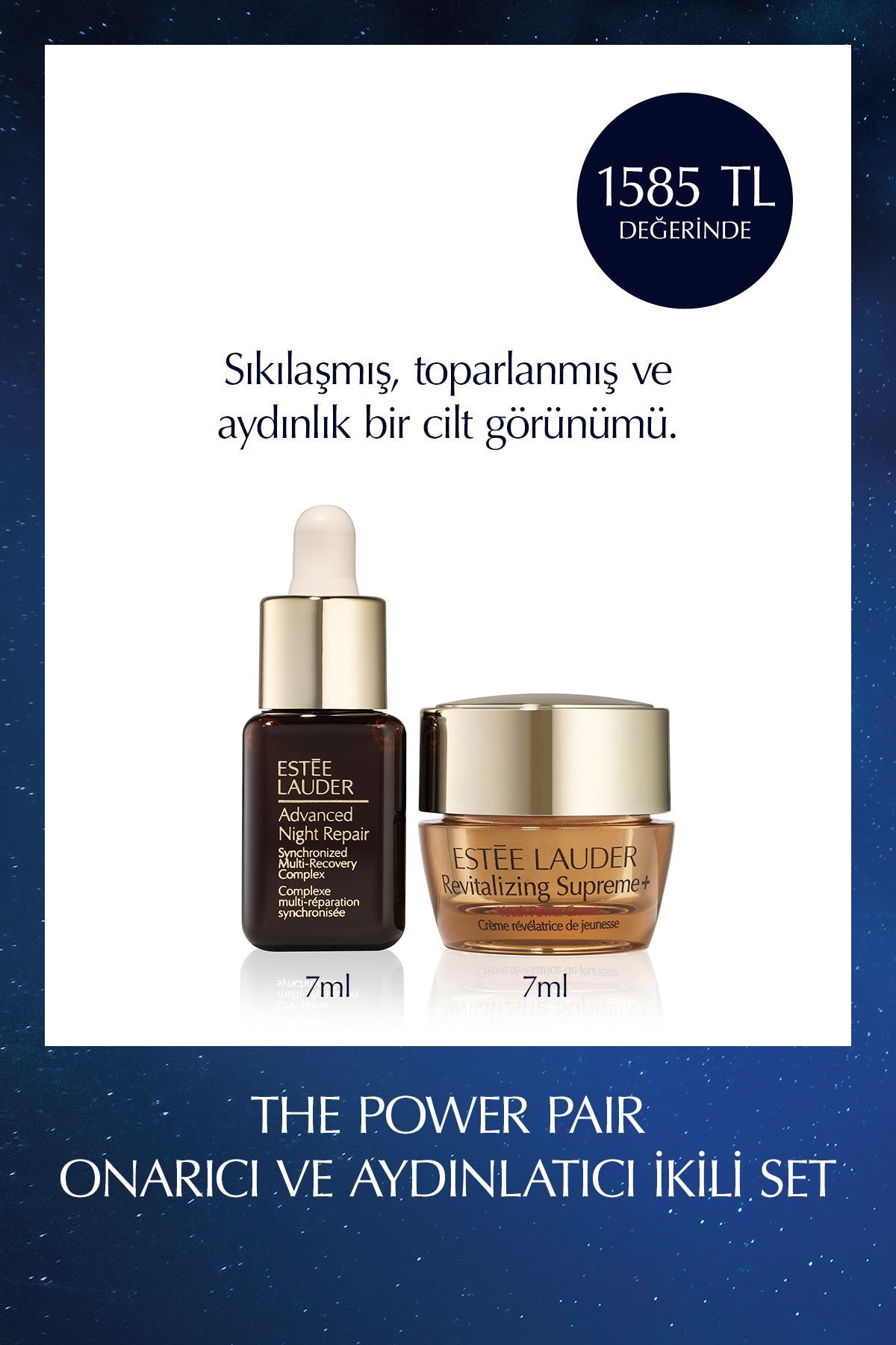 2'li Cilt Bakım Seti - Advanced Night Repair Serum 7ml Revitalizing Supreme Nemlendirici Krem 7ml