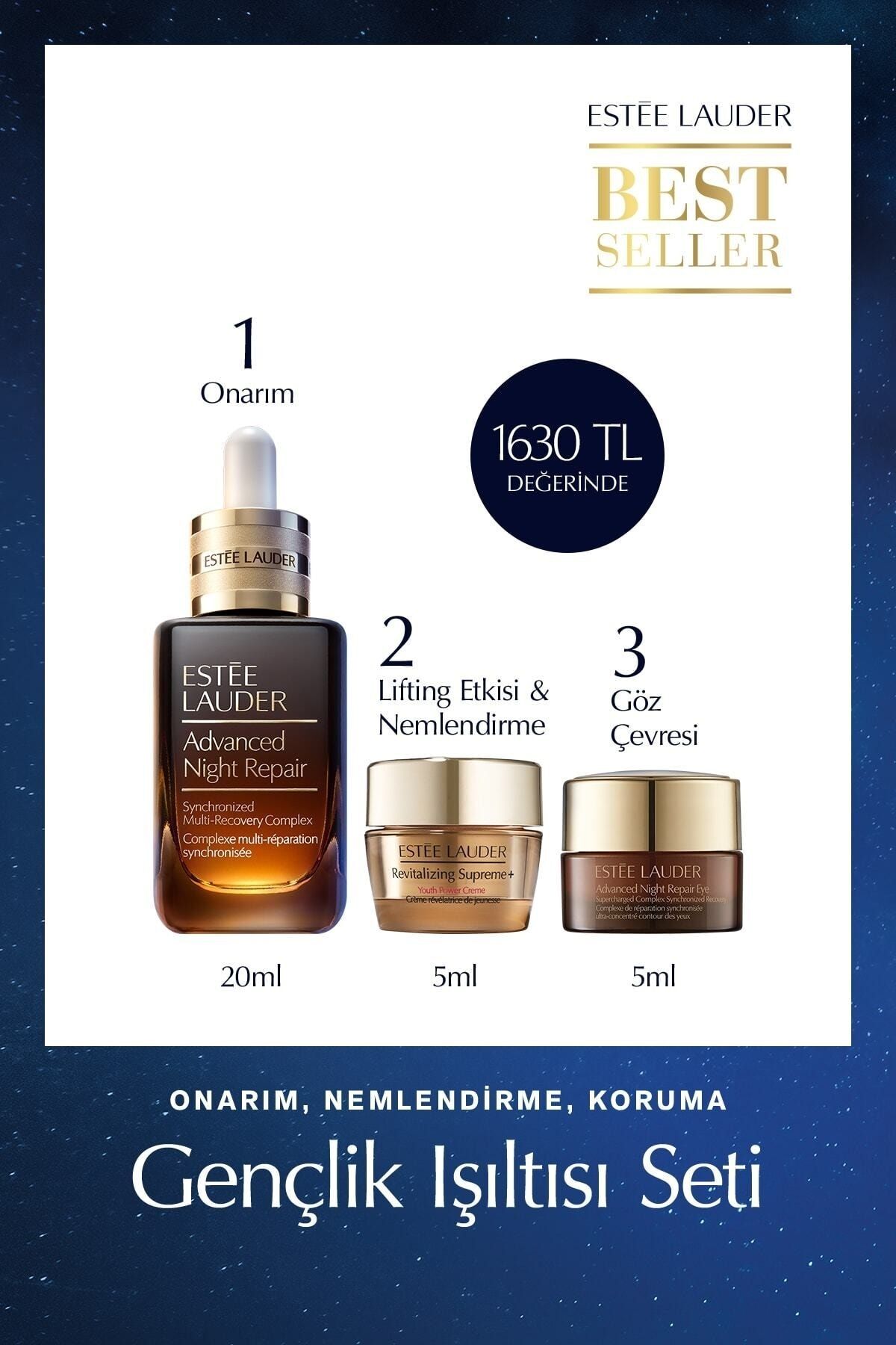 Advanced Night Repair Serum 20ml + Göz Kremi 5ml + Revitalizing Supreme Krem 5ml Cilt Bakım Seti.,.