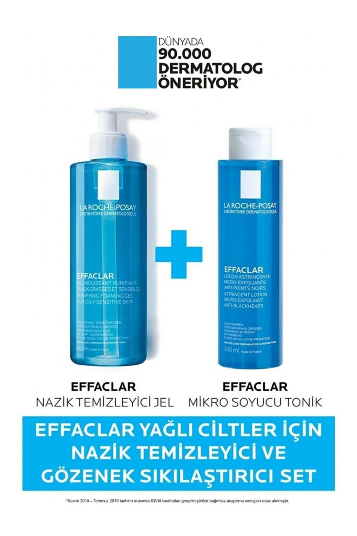 Effaclar Yağlı Ciltler Için Temizleyici 400ml, Gözenek Sıkılaştırıcı Tonik 200ml Set