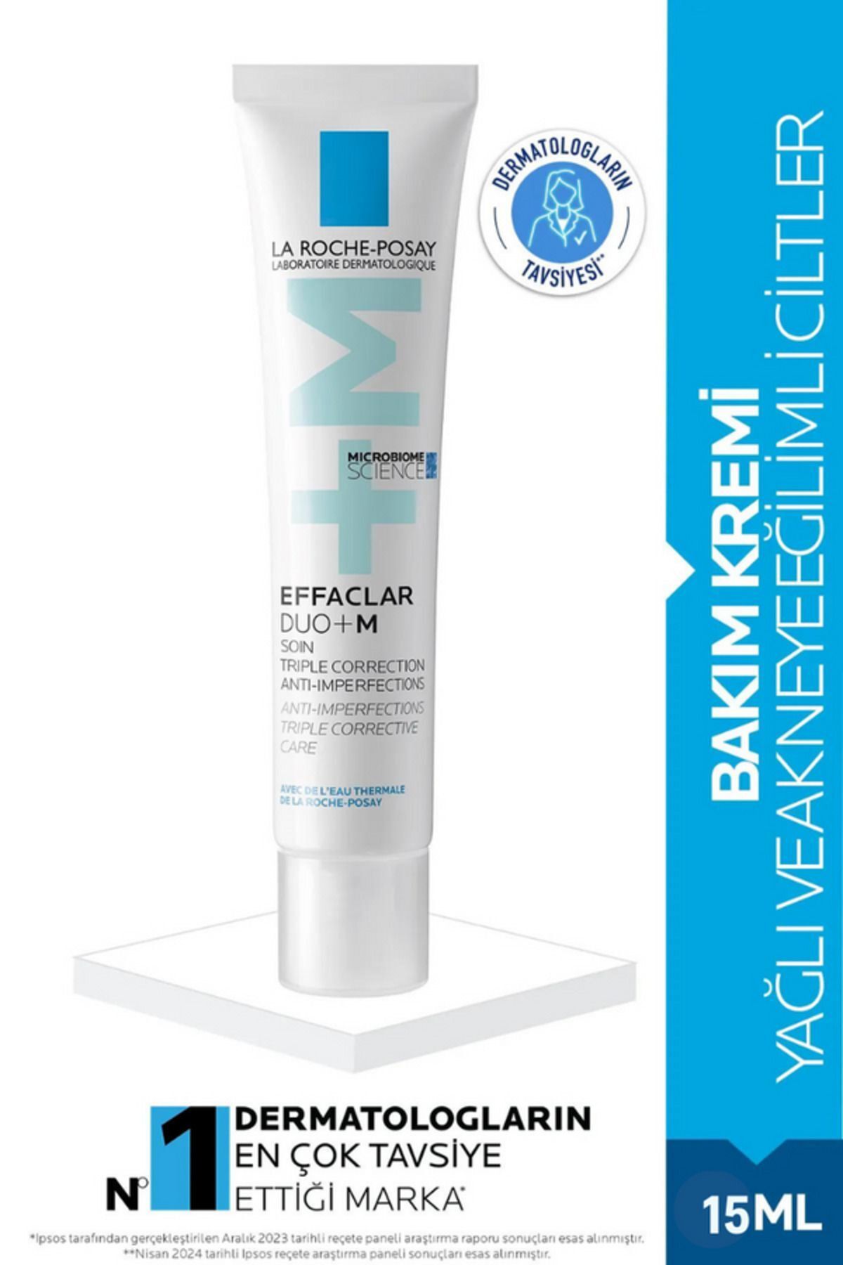 Effaclar Duo+M Yağlı, Akne/Sivilce Eğilimli Ciltler için Yüz Bakım Kremi 15ml