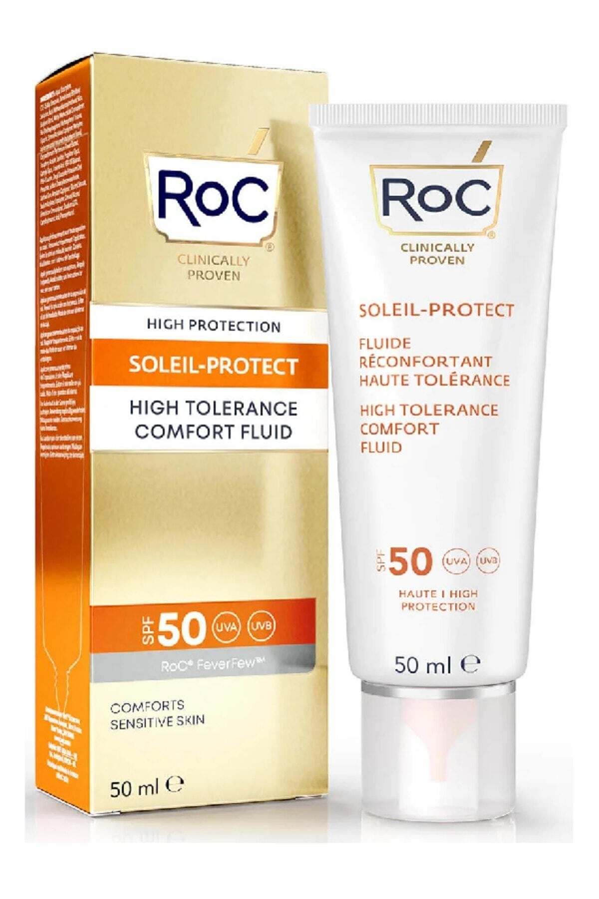 Hassas Ciltler Için Yüz Güneş Kremi Spf50+ 50 Ml Soleil Protect High Tolerance Comfort Fluid